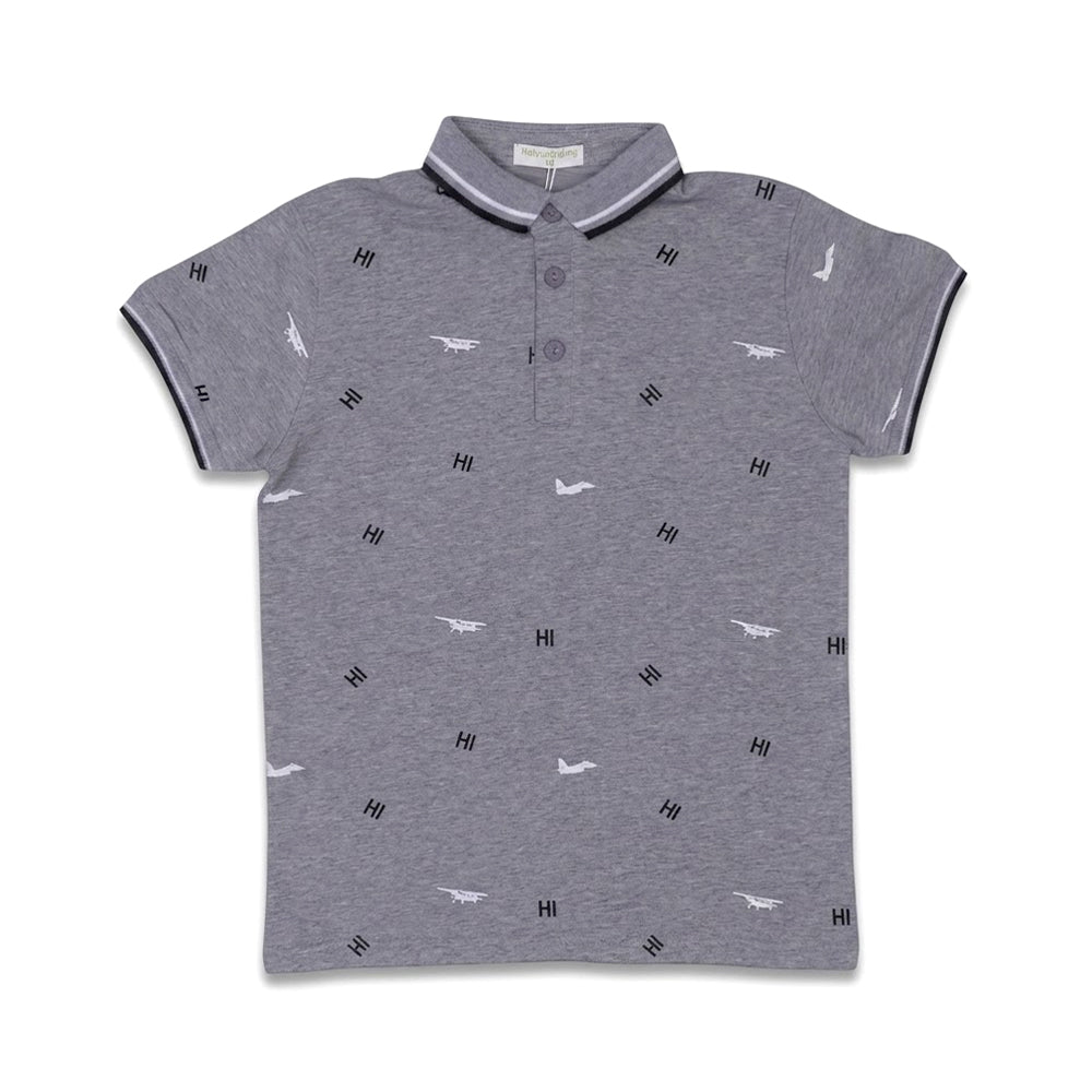 BOYS S/S T-SHIRT POLO GREY IR 8-9 YEAR A7817