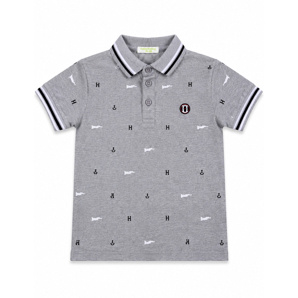 BOYS S/S T-SHIRT POLO GREY IR A7817