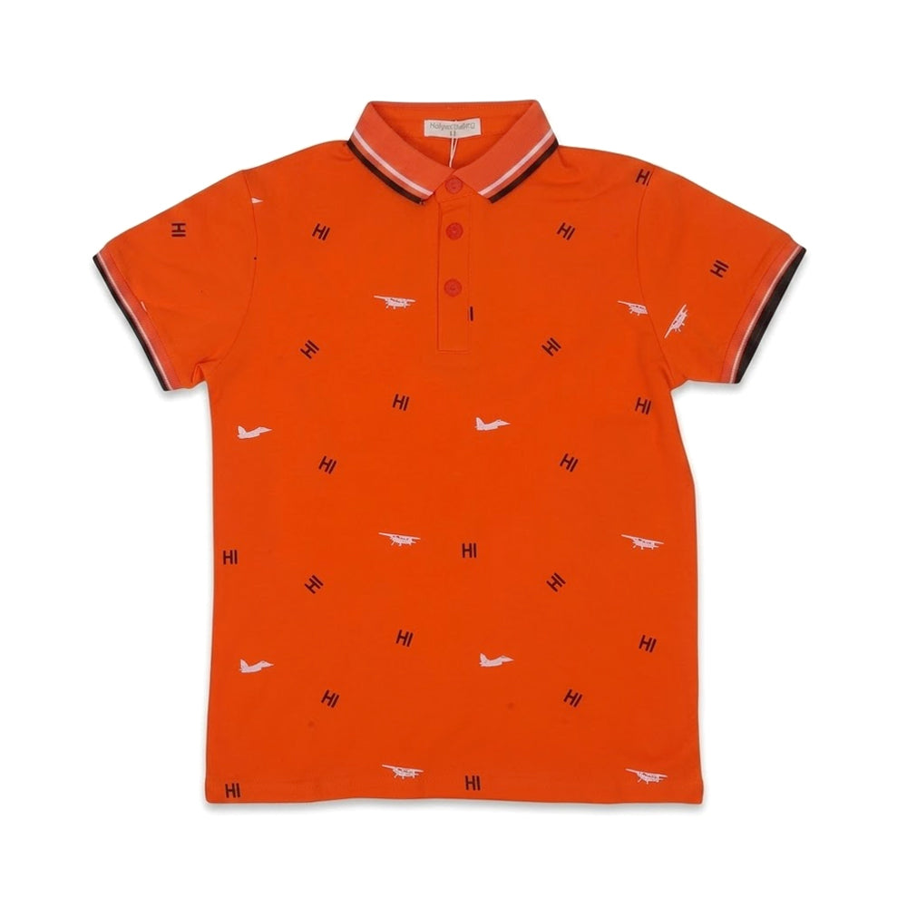 BOYS S/S T-SHIRT POLO ORANGE IR 8-9 YEAR A7817