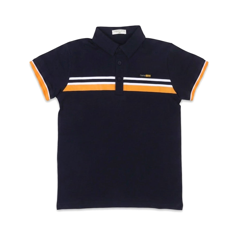 BOYS S/S T-SHIRT POLO NAVY BLUE IR A7149
