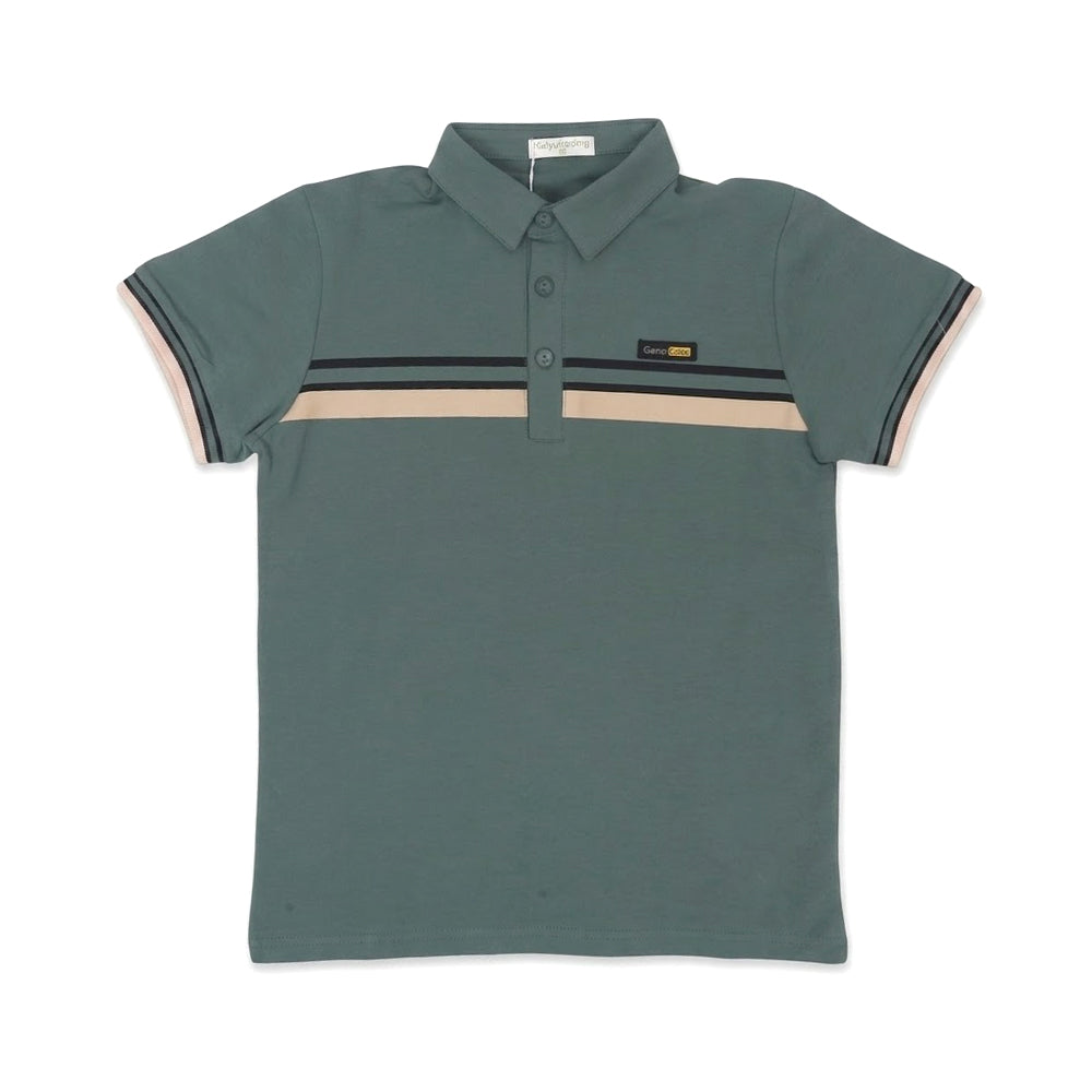 BOYS S/S T-SHIRT POLO GREEN IR A7149