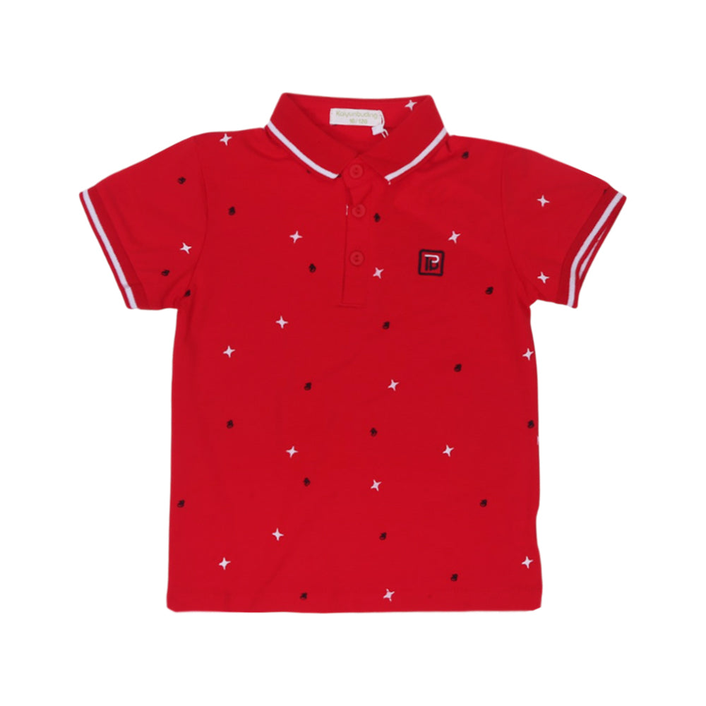BOYS S/S T-SHIRT POLO RED IR 4-5 YEAR L228