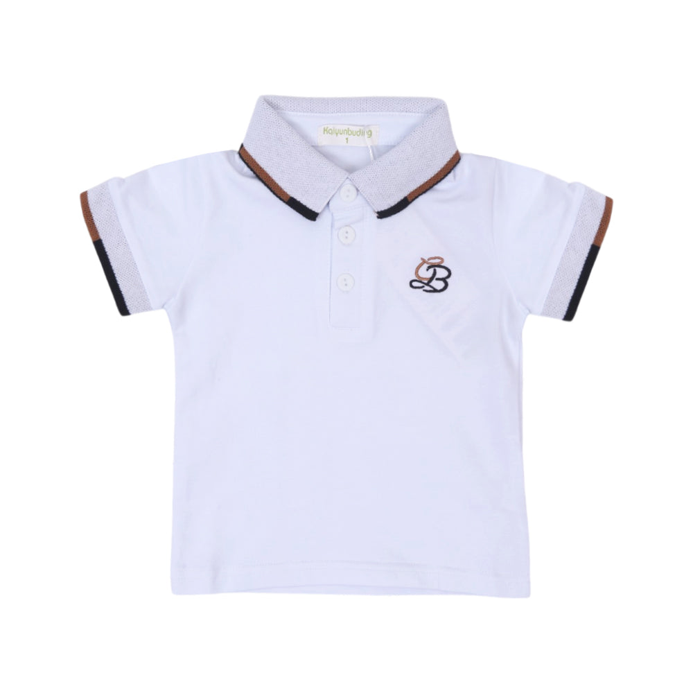 BOYS S/S T-SHIRT POLO WHTIE IR 9-12M A7855