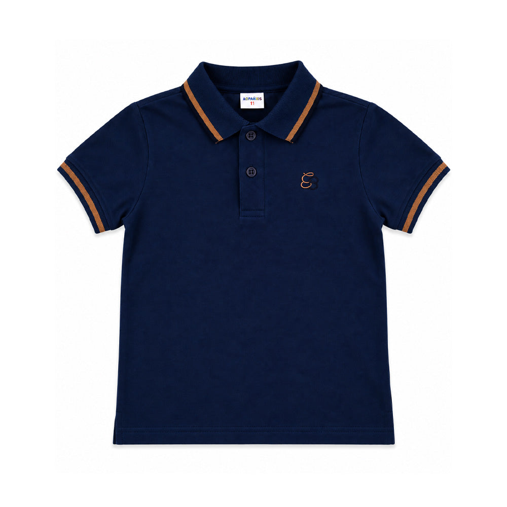 BOYS S/S T-SHIRT POLO NAVY BLUE IR A7855