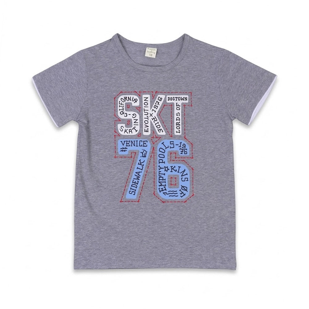 BOYS S/S T-SHIRT ROUND NECK GREY IR 8-9 YEAR A7706