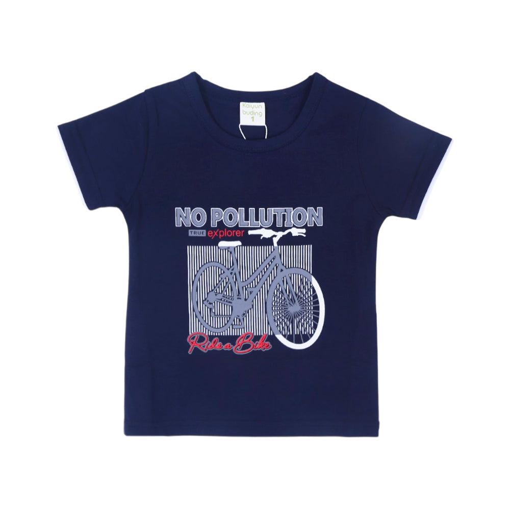 BOYS S/S T-SHIRT ROUND NECK NAVY BLUE IR 9-12M A7703