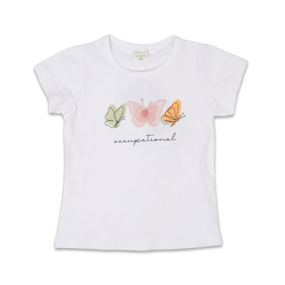 GIRLS S/S KNIT BLOUSE WHITE IR 3-4 YEAR S179