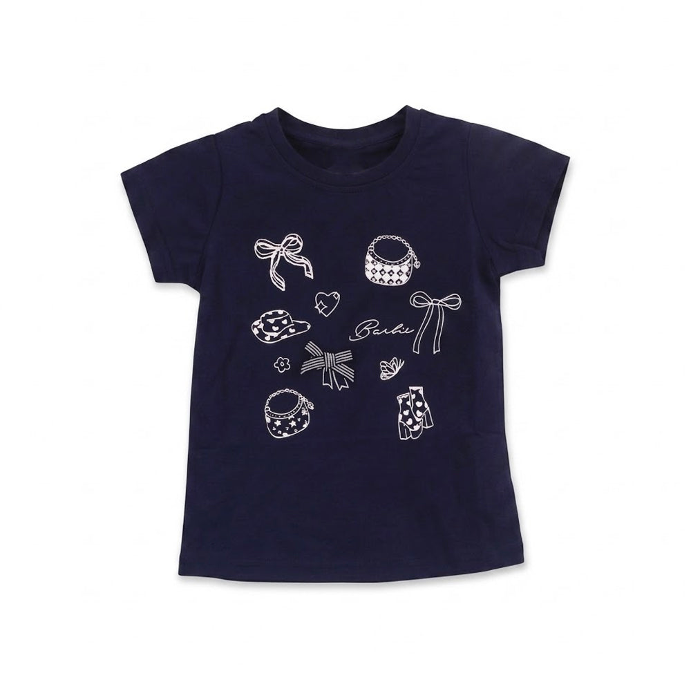 GIRLS S/S KNIT BLOUSE PRINTED NAVY BLUE IR 2-3 YEAR S092