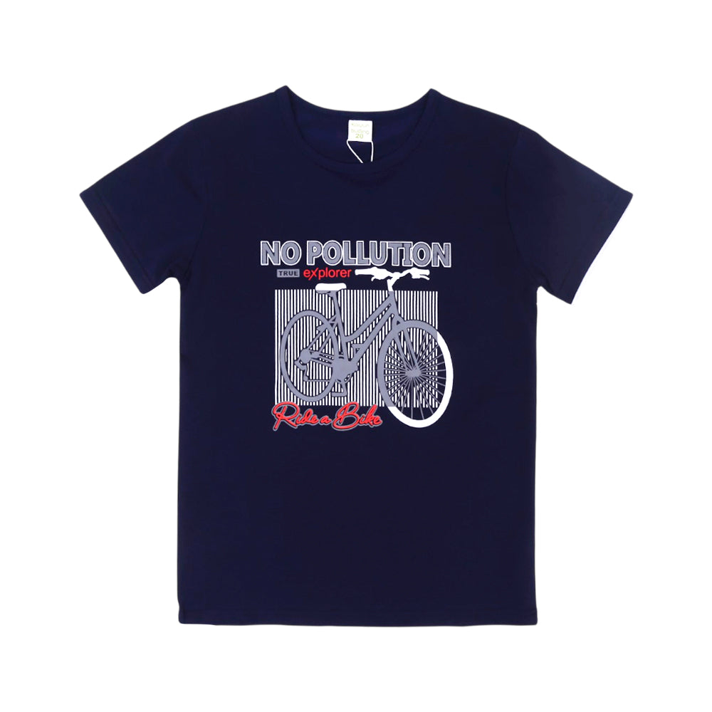BOYS S/S T-SHIRT ROUND NECK NAVY BLUE IR 9-10 YEAR A7703