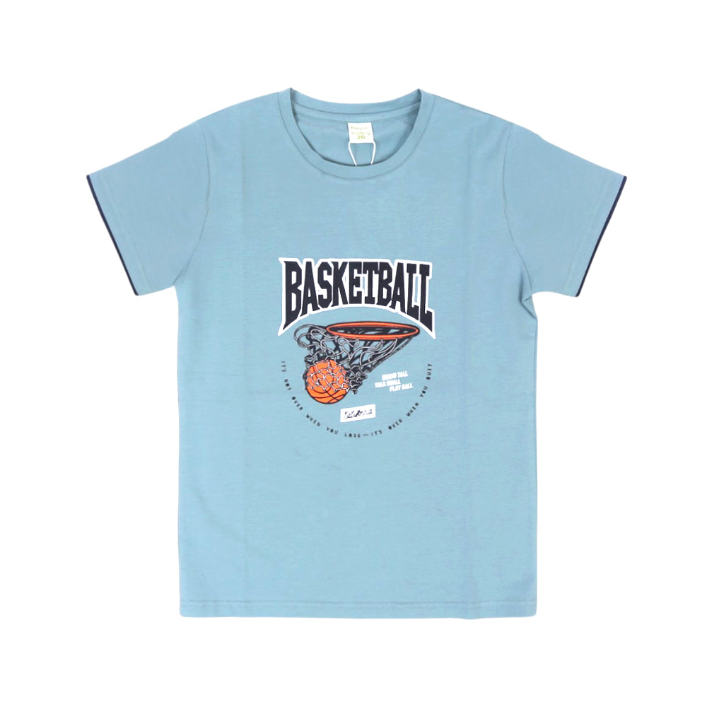 BOYS S/S T-SHIRT ROUND NECK C-GREEN IR 9-10 YEAR A7808