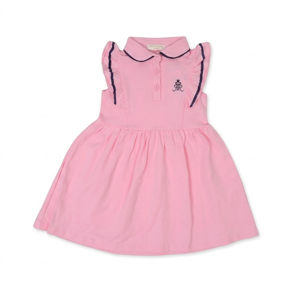GIRLS CAP/SLV KNIT FROCK PINK IRS-26 18-24M Q2262
