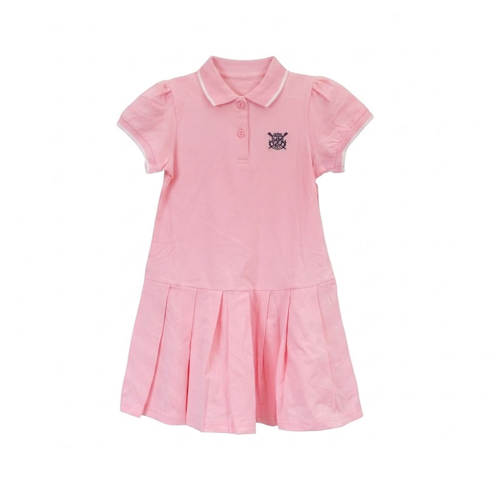GIRLS S/S KNIT FROCK PINK IRS-26 5-6 YEAR Q2112