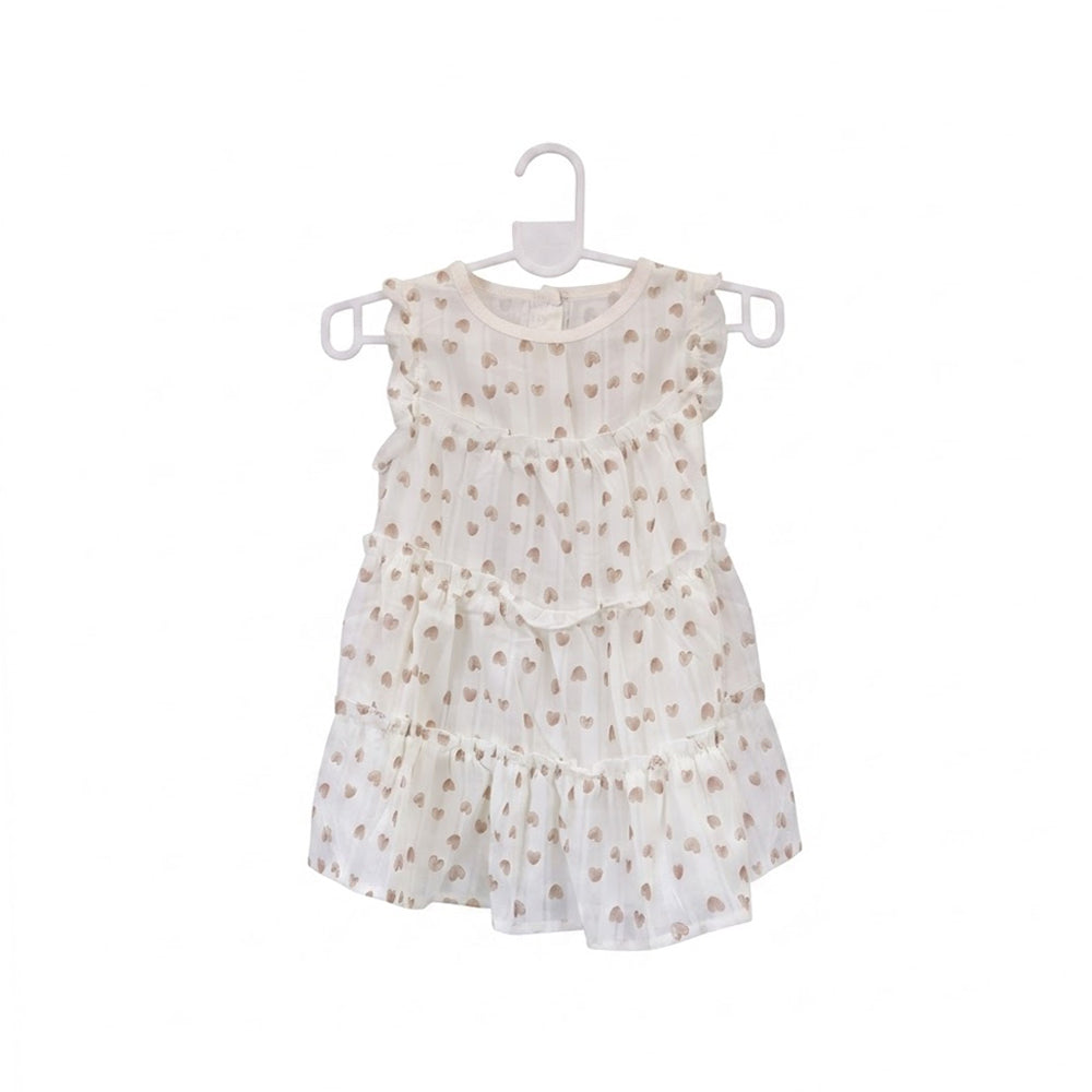 GIRLS CAP/SLV COTTON PRINTED FROCK MIX COL IR-26 12-18M 8101