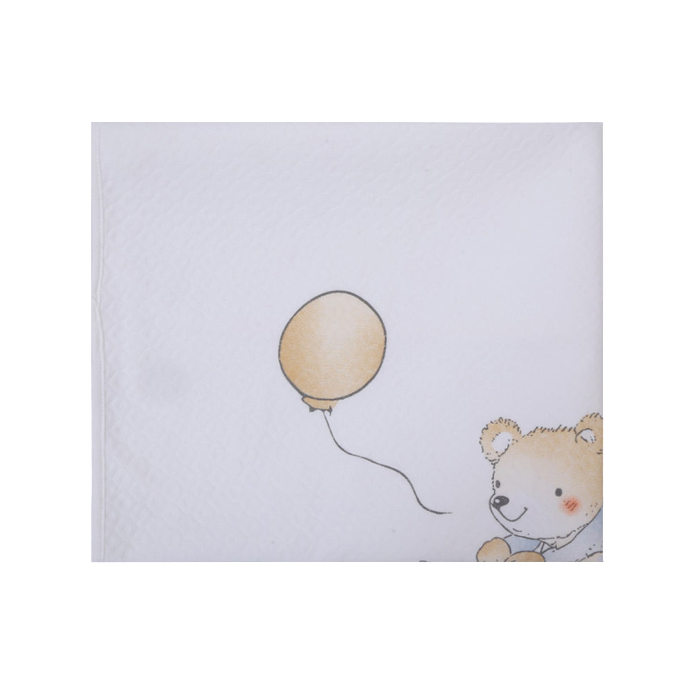 BABY PLASTIC CHANGING SHEET 75X110CM WHITE PRINT IR-26 2404