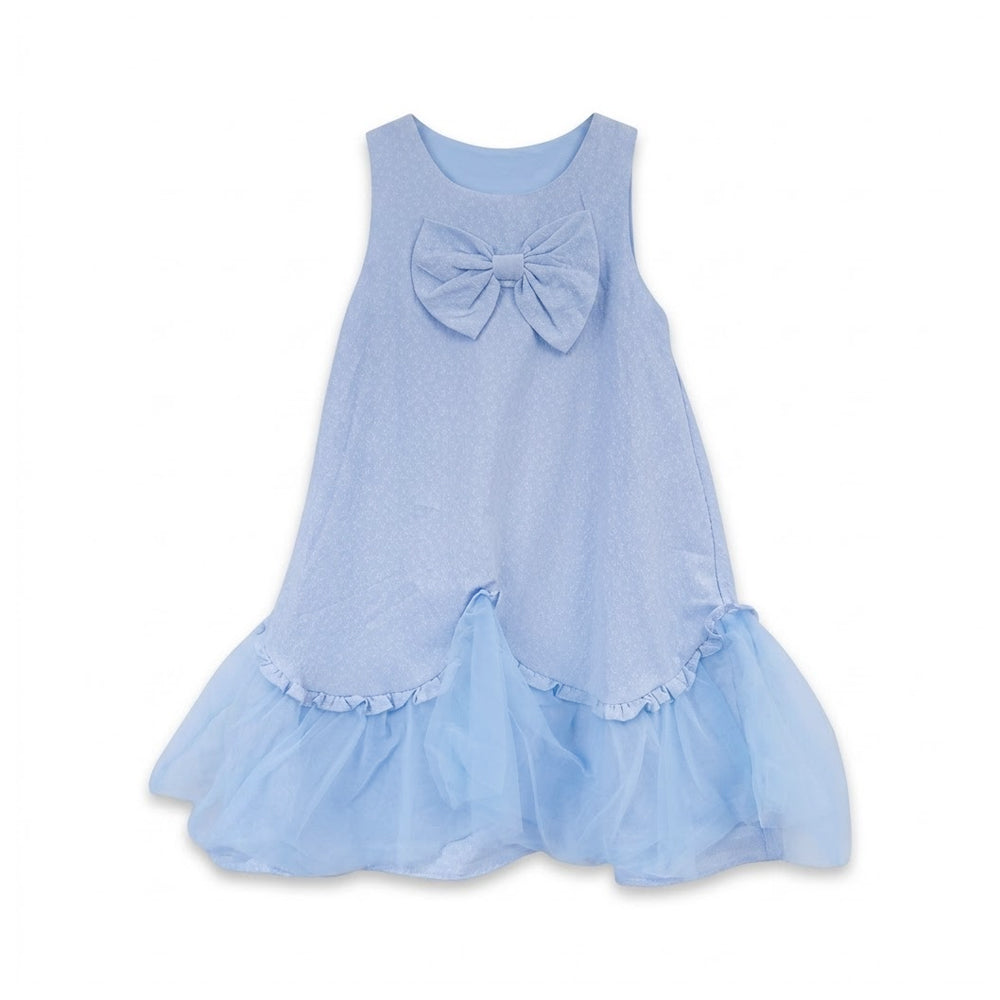 GIRLS S/S FANCY FROCK SKY BLUE IR-26 6-7 YEAR 87232-1