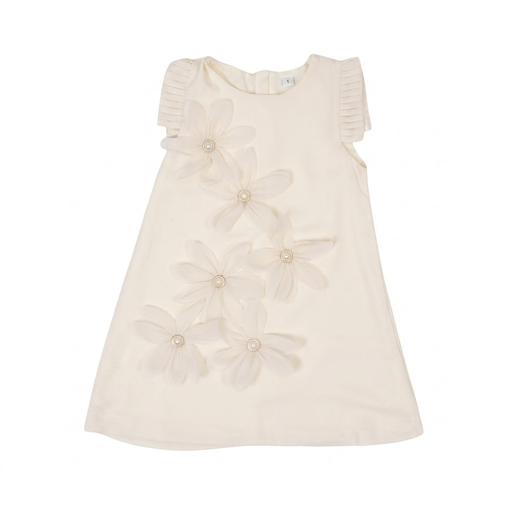 GIRLS S/S FANCY FROCK OFF WHITE IR-26 3-4 YEAR S-24317