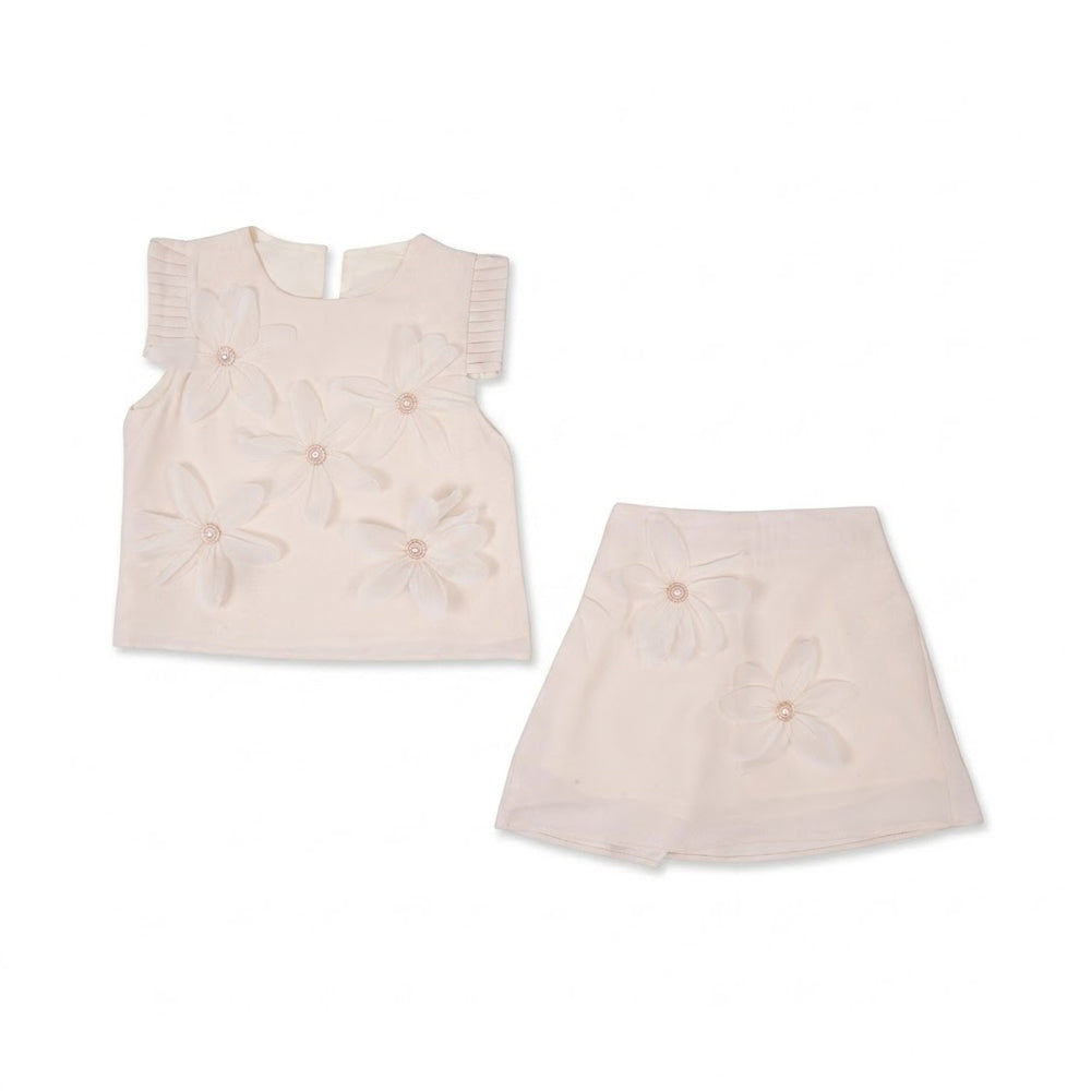 GIRLS S/S FANCY FROCK OFF WHITE IR-26 4-5 YEAR S-24305