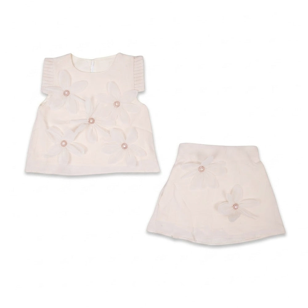 GIRLS S/S FANCY FROCK OFF WHITE IR-26 5-6 YEAR S-24305