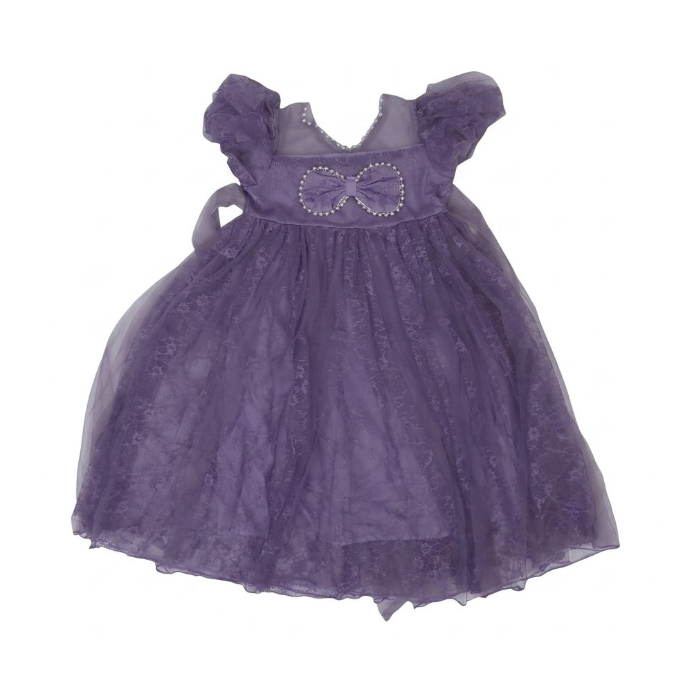 GIRLS S/S FANCY FROCK MUAVE IR-26 4-5 YEAR 32061