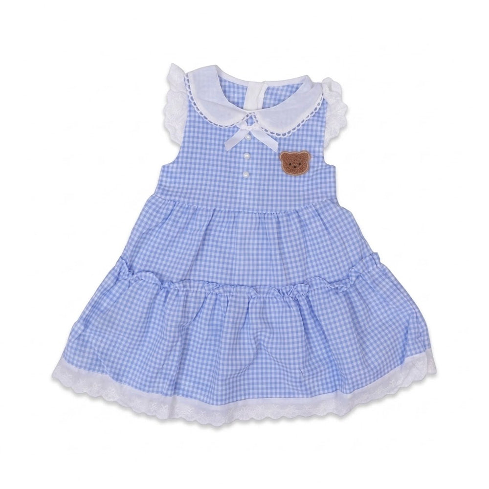 GIRLS S/L COTTON FROCK BLUECHECK IR-26 4-5 YEAR 32152