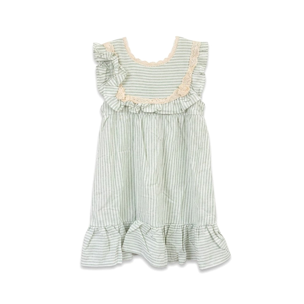 GIRLS CAP/SLV COTTON FROCK L GREEN IR-26 4-5 YEAR 32030