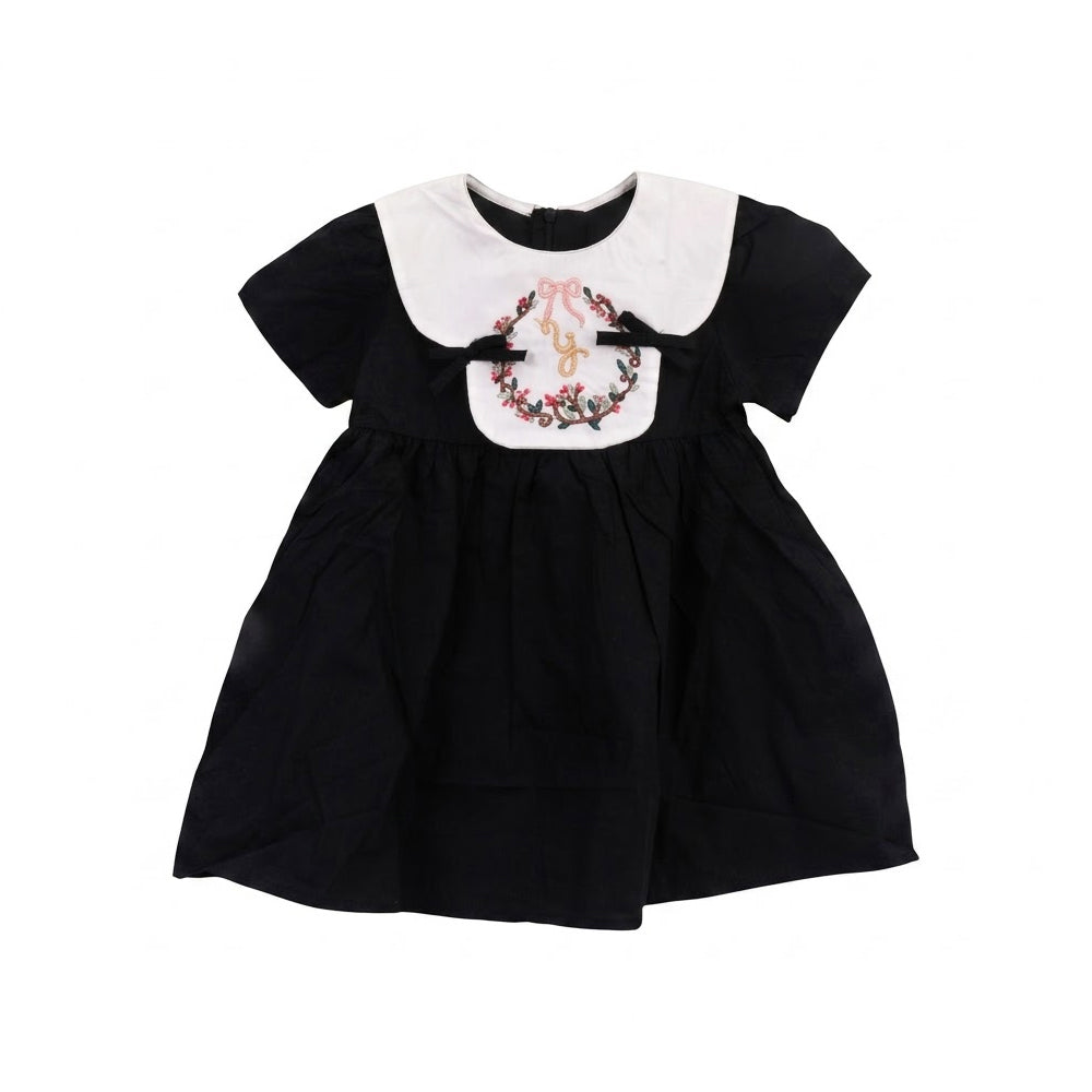 GIRLS S/S COTTON FROCK BLACK/WHITE IR-26 2-3 YEAR 32050