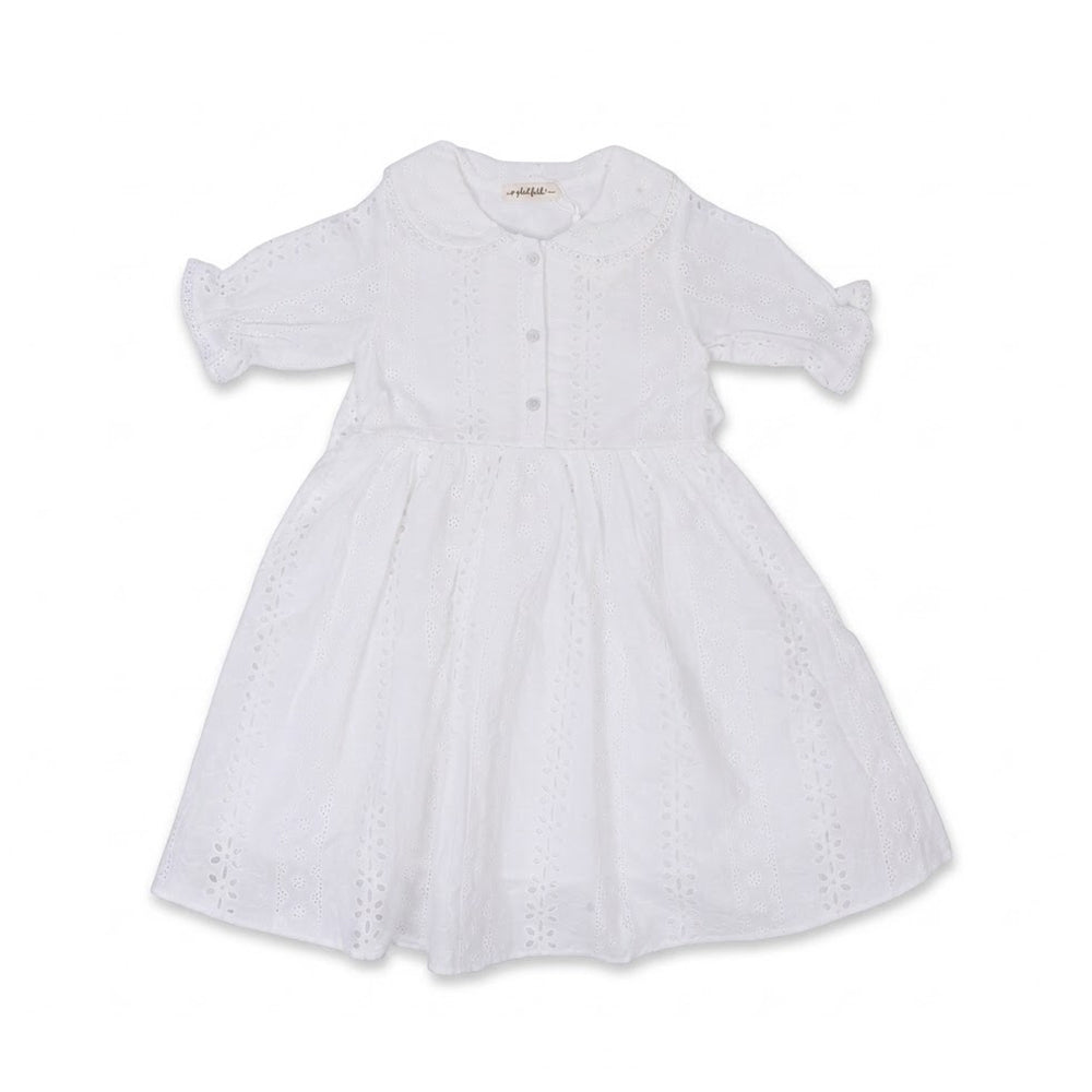 GIRLS S/S COTTON CHICKEN FROCK WHITE IR-26 4-5 YEAR PH031