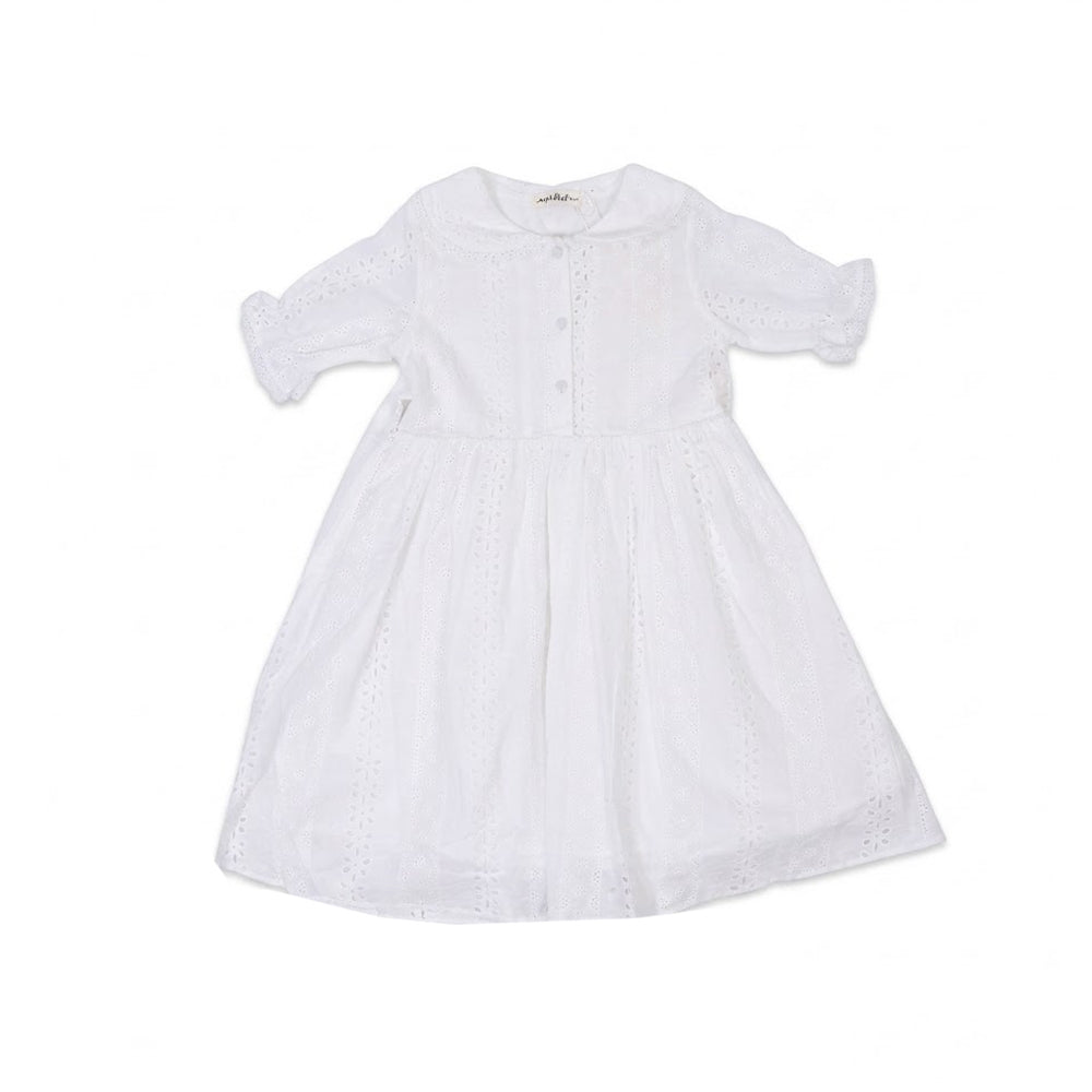 GIRLS S/S COTTON CHICKEN FROCK WHITE IR-26 5-6 YEAR PH031