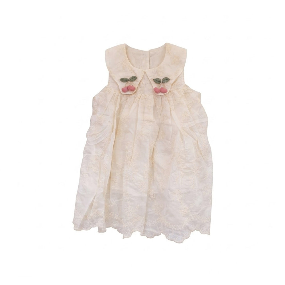 GIRLS S/L COTTON EMB FROCK OFF WHITE IR-26 3-4 YEAR H-10530