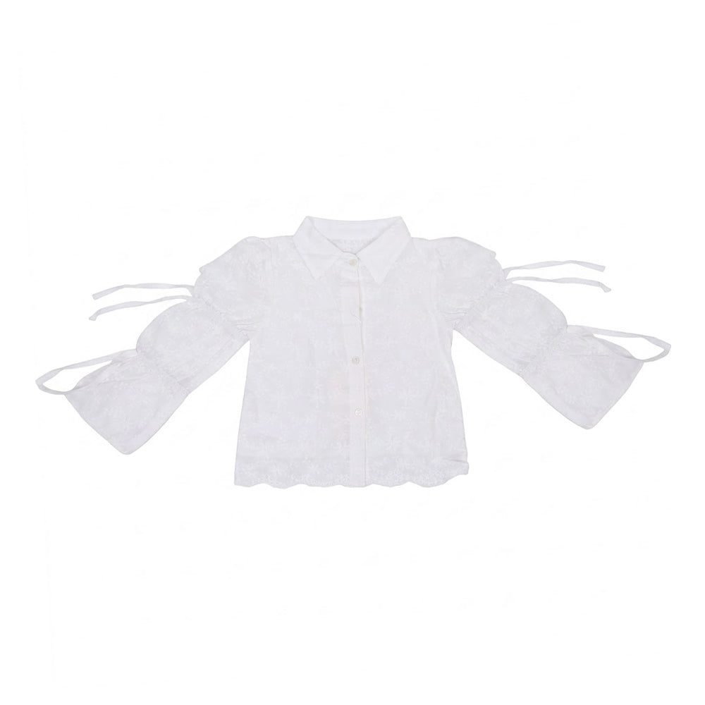 GIRLS L/S COTTON EMB BLOUSE OFF WHITE IR-26 4-5 YEAR 29889