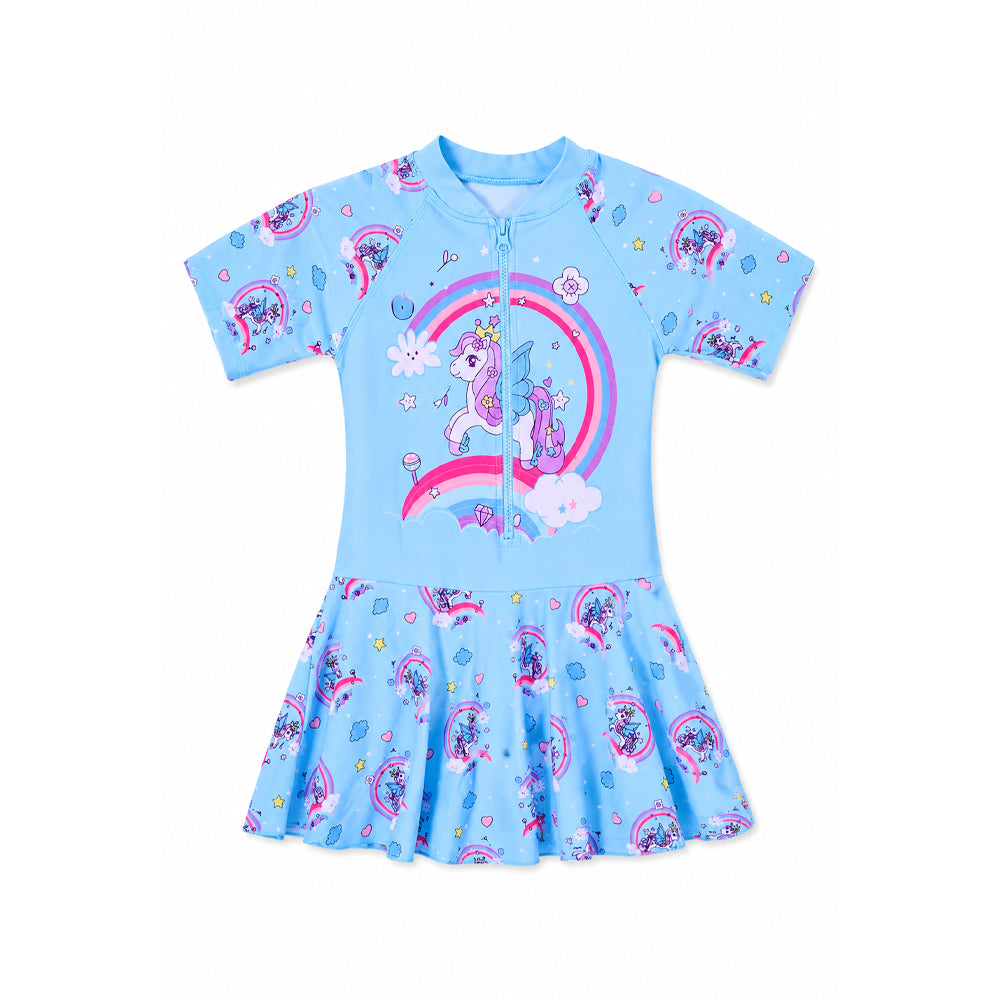 GIRLS S/S 2PC SWIMMING COSTUME FROCK STYLE IRS-26 4-5 YEAR 1