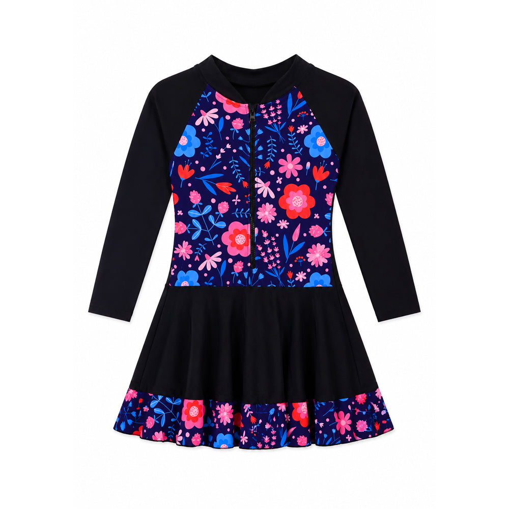LADIES L/S SWIMMING COSTUME ADULTS FROCK STYLE IRS-26 M 12