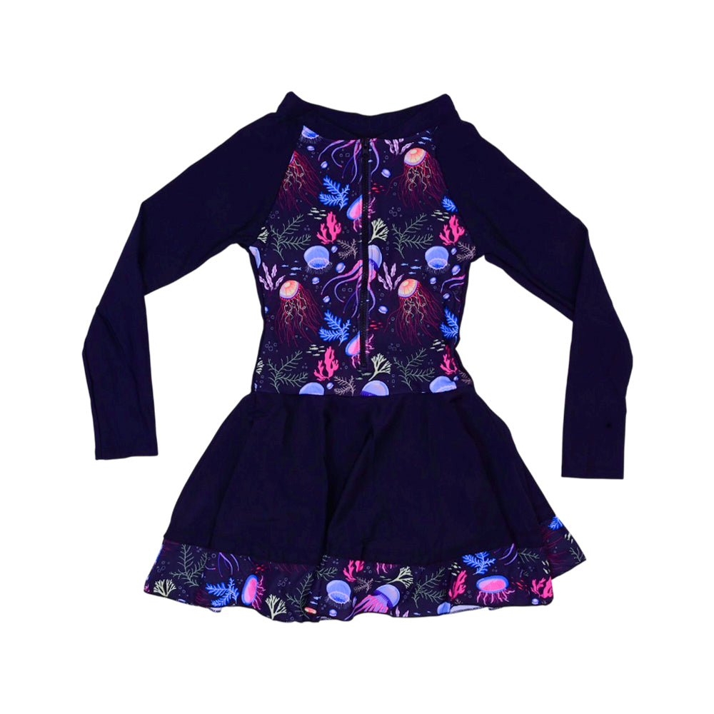LADIES L/S SWIMMING COSTUME ADULTS FROCK STYLE IRS-26 L 12
