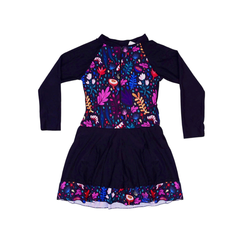 LADIES L/S SWIMMING COSTUME ADULTS FROCK STYLE IRS-26 6XL 12