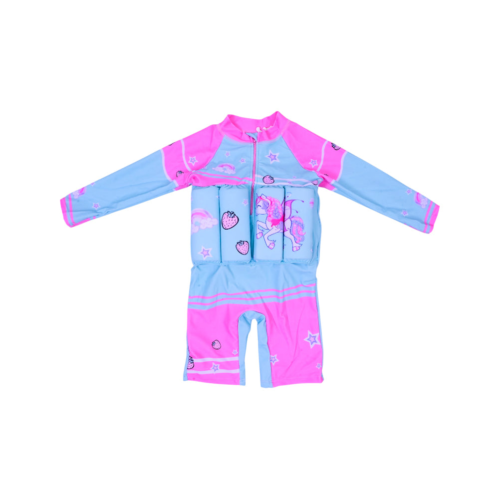 GIRLS L/S 2PC SWIMMING COSTUME PADDED IRS-26 4-5 YEAR 16