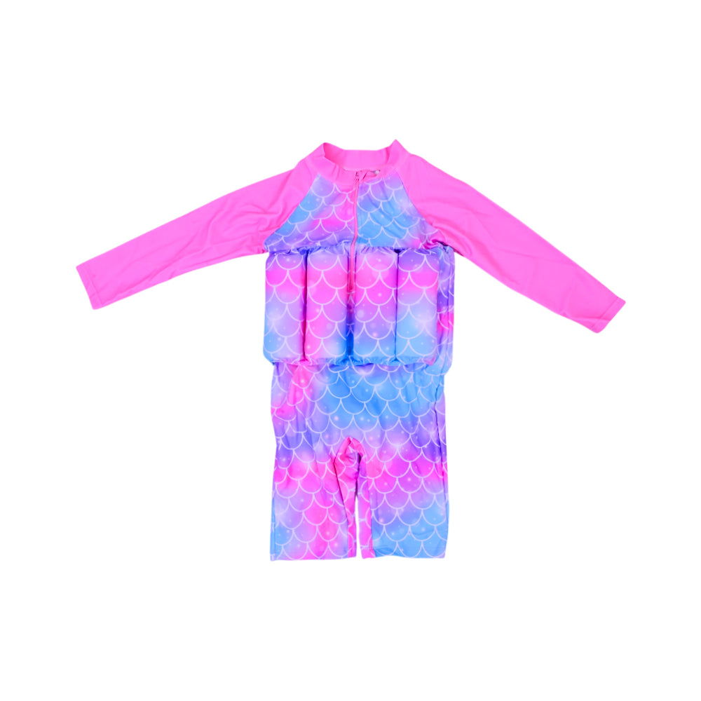 GIRLS L/S 2PC SWIMMING COSTUME PADDED IRS-26 5-6 YEAR 16