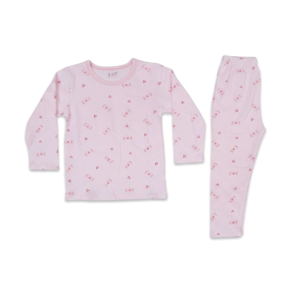 GIRLS L/S 2PC L/W SLEEPING SUIT L-PINK 18-24M ZHS-26 7285 I.