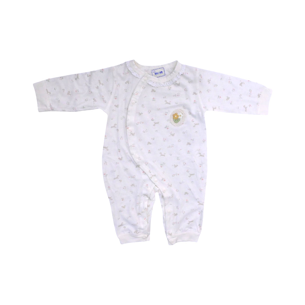 GIRLS L/S L/W PRINTED ROMPER OFF WHITE 0.3M ZHS-26 67211 A/G