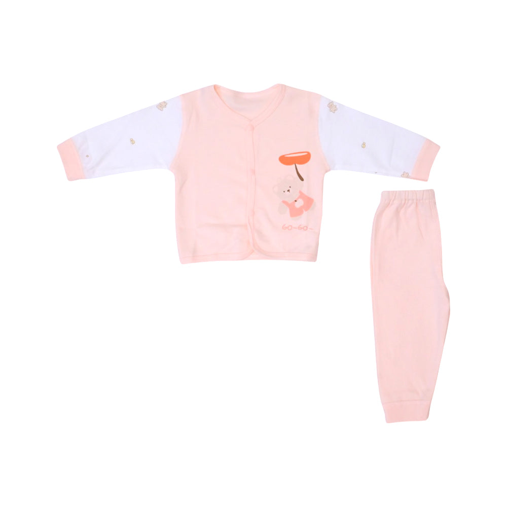 UNISEX L/S 2PC PAJAMA SUIT PINK N.B ZHS-26 6700 I.G
