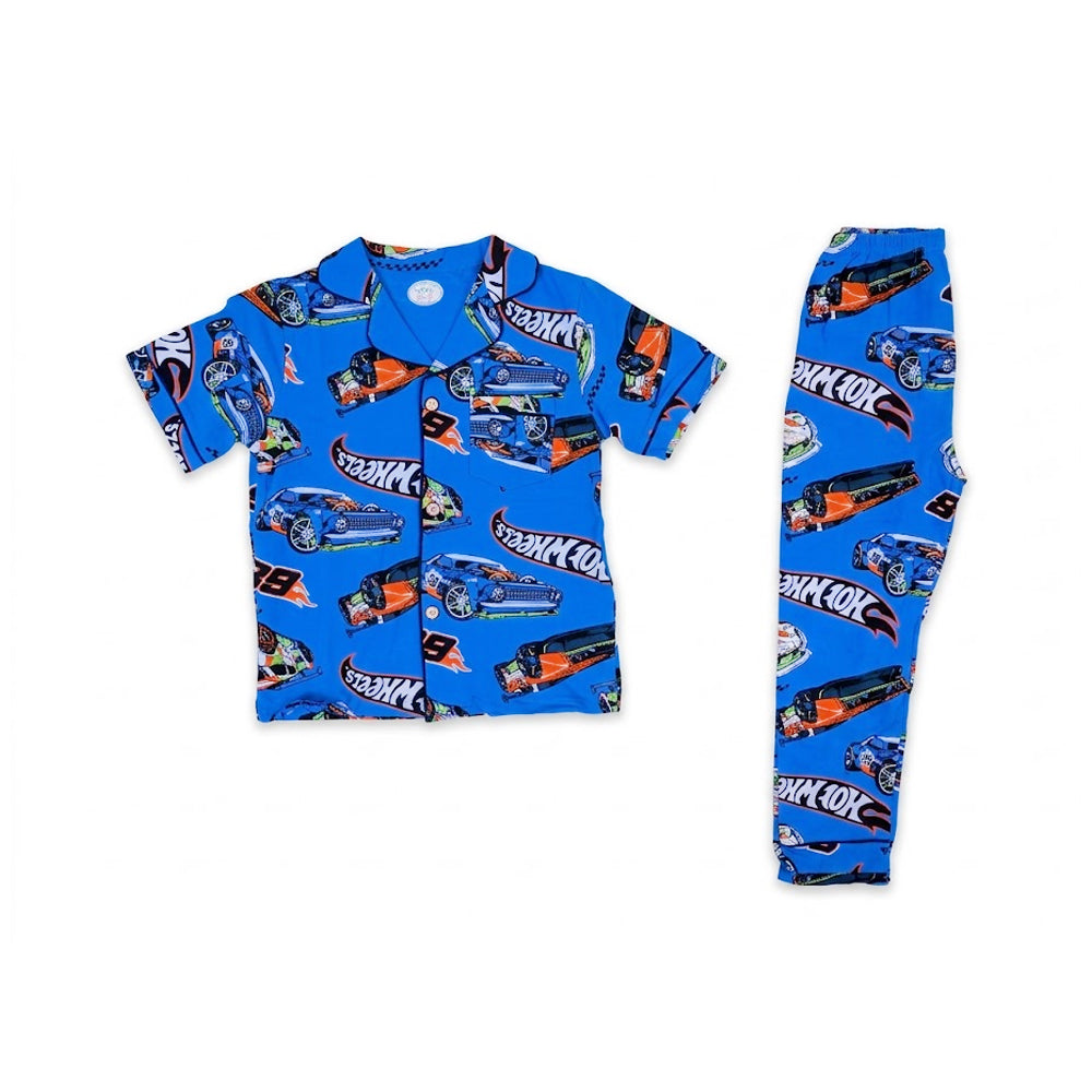 BOYS S/S 2PC SLEEPING SUIT F/O 6-7YEAR R-BLUE NO-2 IR-26