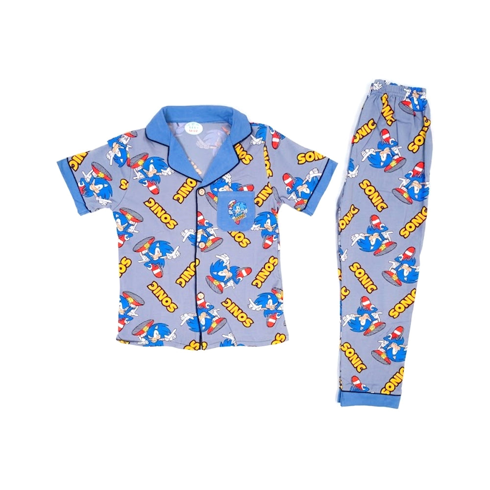 BOYS S/S 2PC SLEEPING SUIT F/O 5-6YEAR R-BLUE NO-6 IR-26