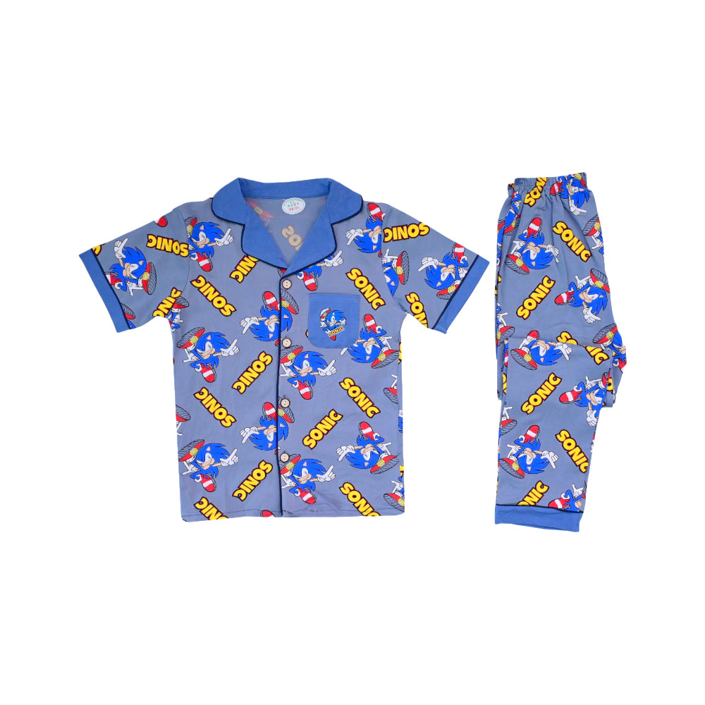 BOYS S/S 2PC SLEEPING SUIT F/O 7-8YEAR R-BLUE NO-6 IR-26