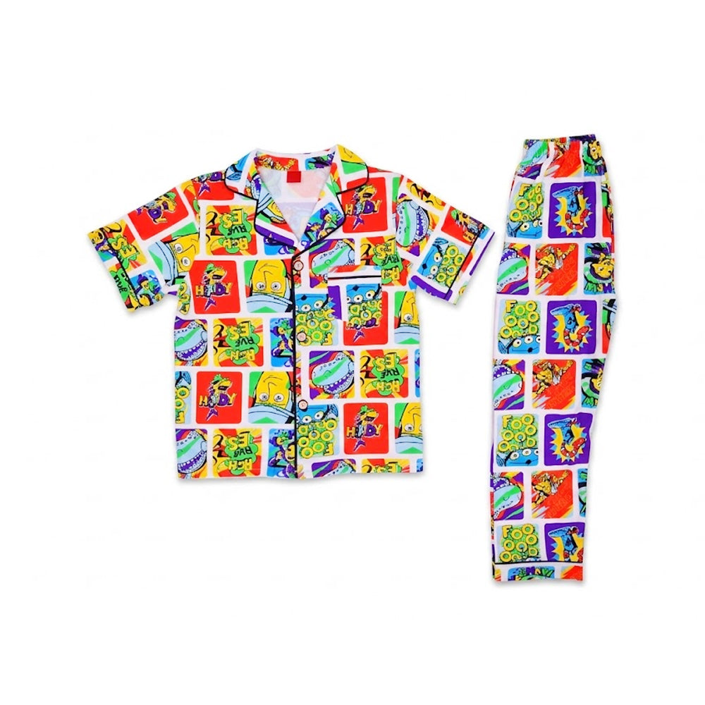 BOYS S/S 2PC SLEEPING SUIT F/O 5-6YEAR MULTI COL NO-7 IR-26