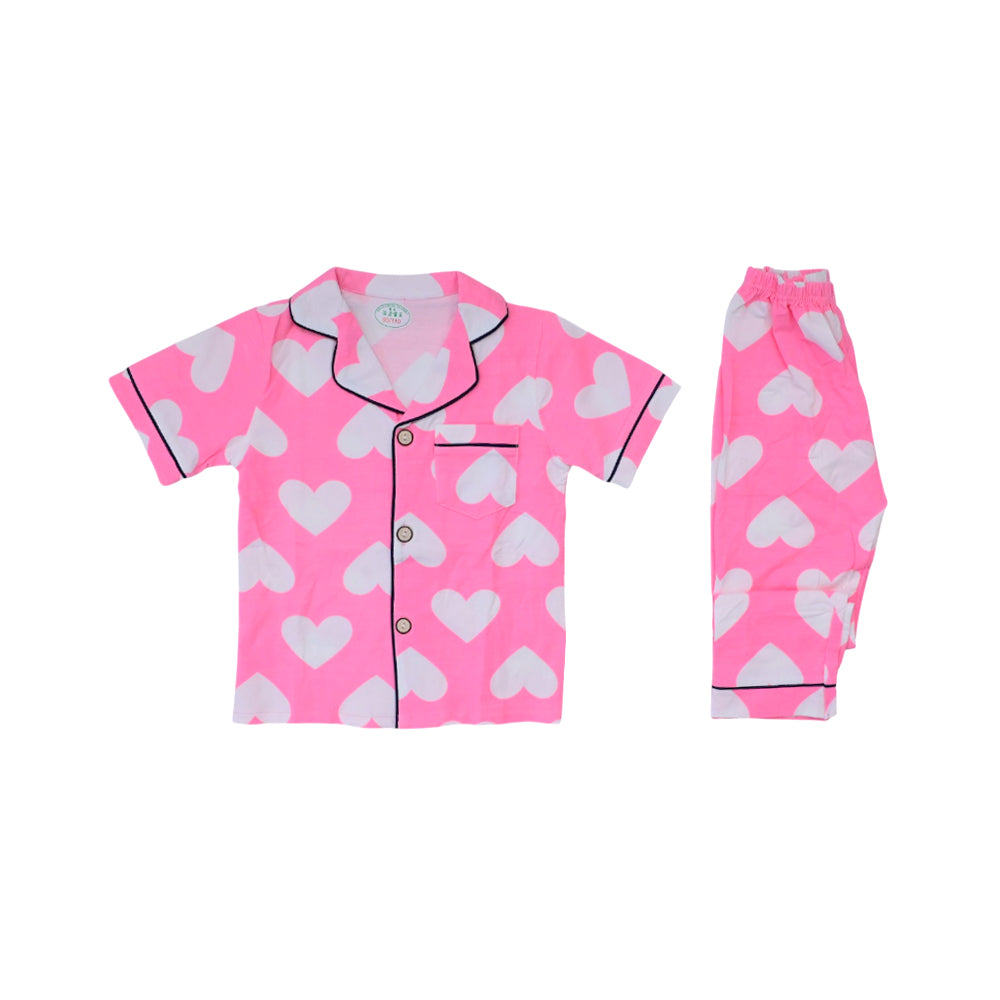 GIRLS S/S 2PC SLEEPING SUIT F/O 2-3YEAR PINK NO-9 IR-26