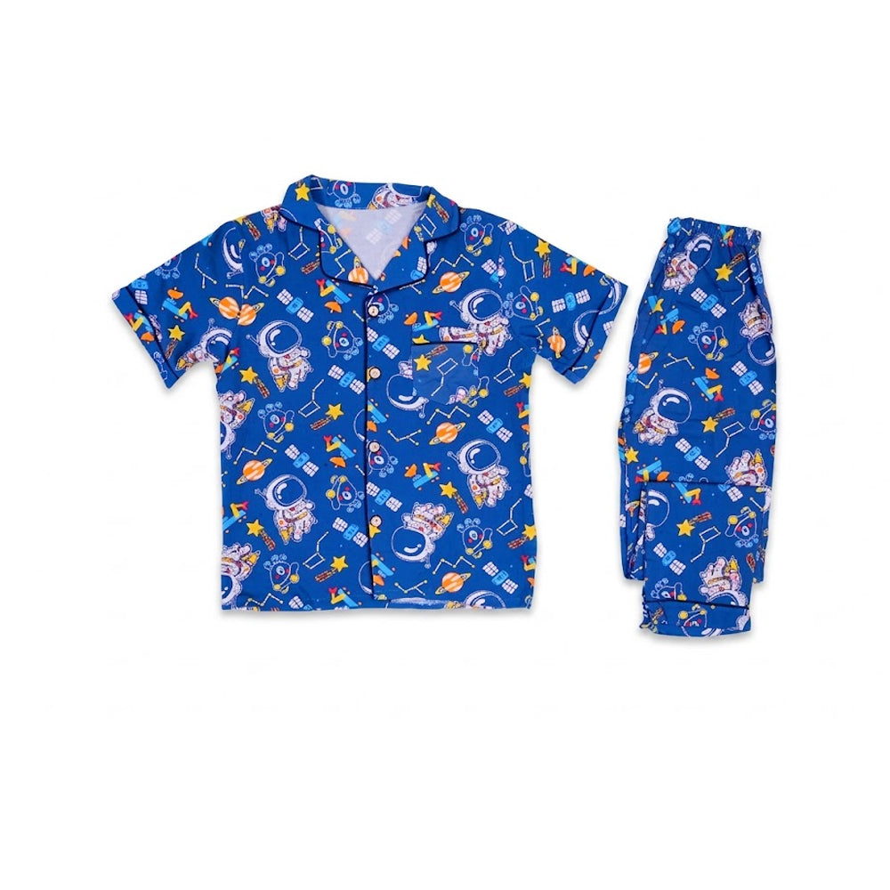 BOYS S/S 2PC SLEEPING SUIT F/O 8-9YEAR L-BLUE NO-14 IR-26
