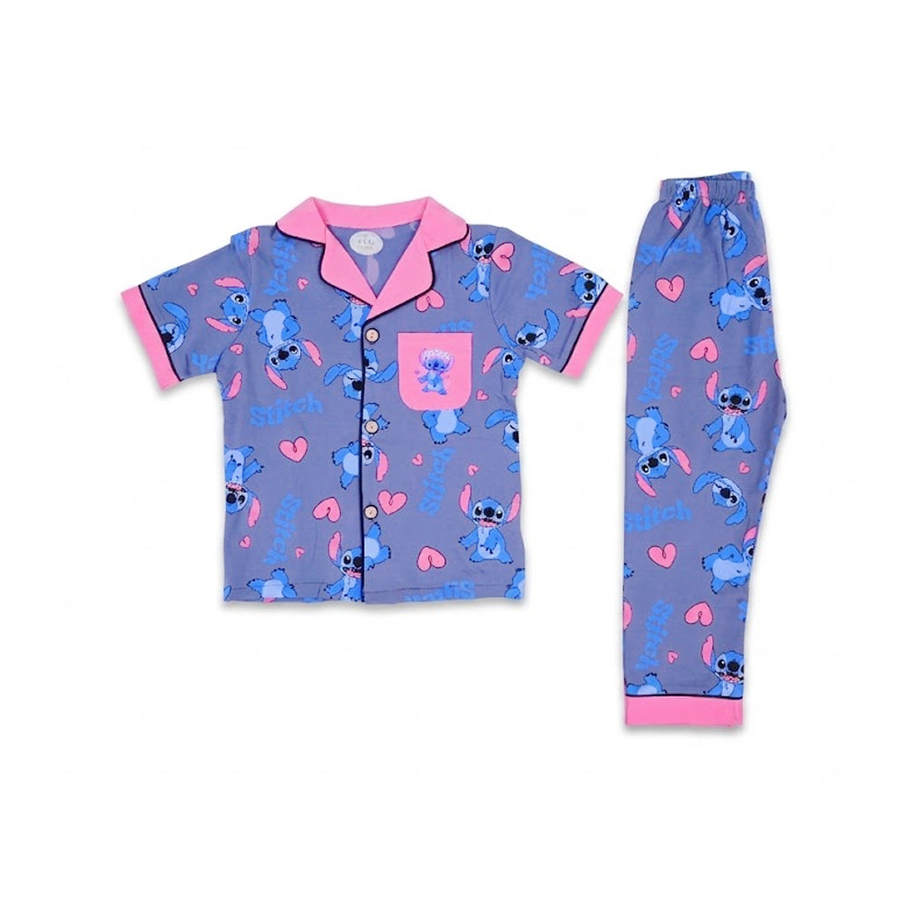 GIRLS S/S 2PC SLEEPING SUIT F/O 3-4YEAR PINK GREY NO-16 IR-2