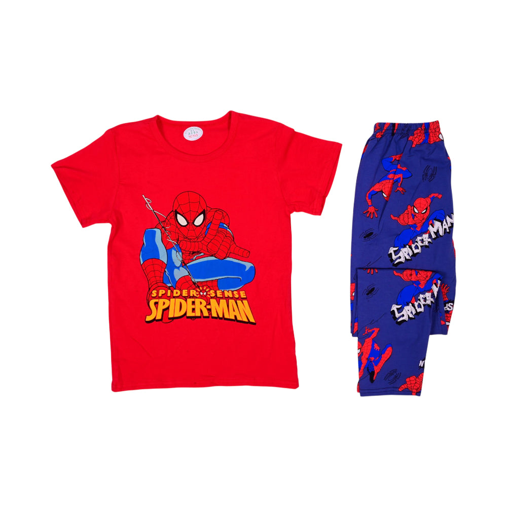 BOYS S/S 2PC SLEEPING SUIT ROUND NECK 7-8YEAR RED NO-32 IR-2