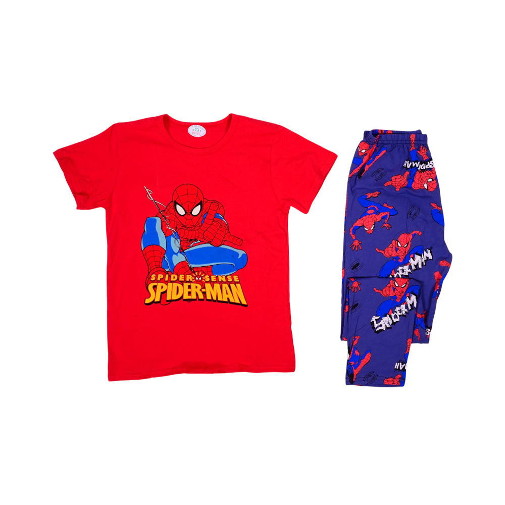 BOYS S/S 2PC SLEEPING SUIT ROUND NECK 8-9YEAR RED NO-32 IR-2