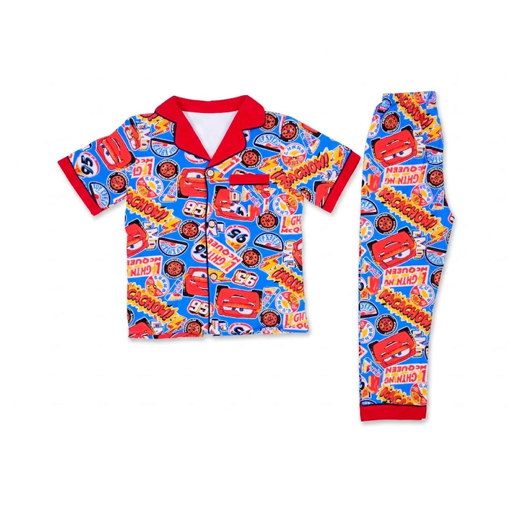 BOYS S/S 2PC SLEEPING SUIT F/O 5-6YEAR RED NO-39 IR-26