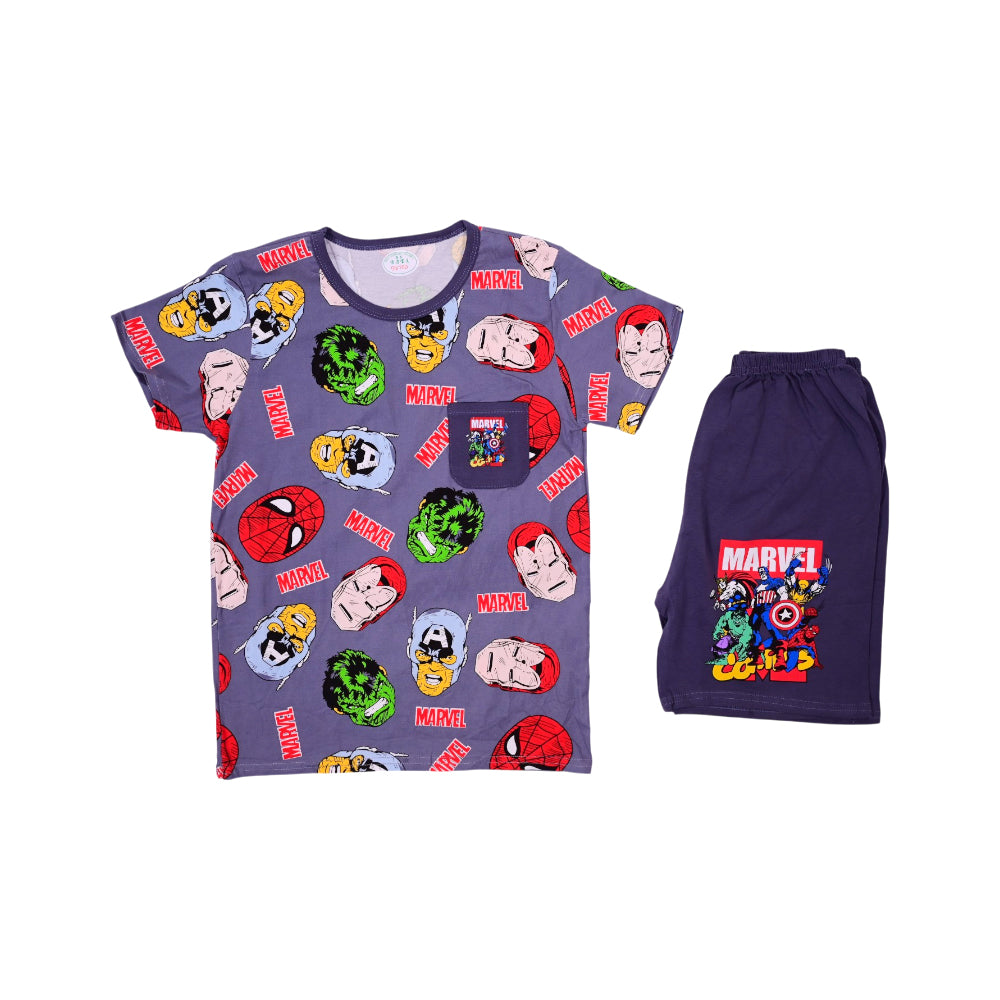 BOYS S/S 2PC KNICKER SUIT 8-9YEAR D-GREY NO-52 IR-26